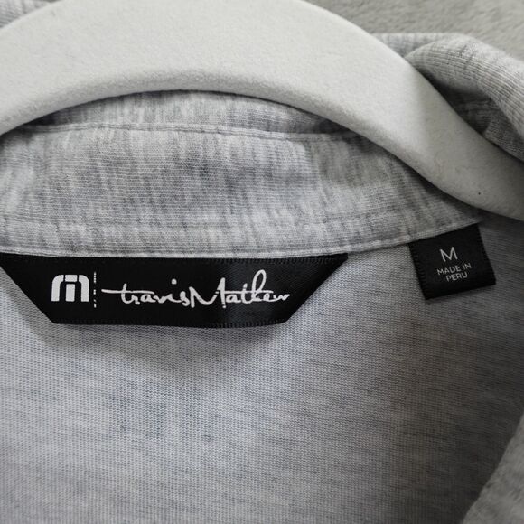 Travis Mathew Polo Golf Shirt Mens Med Gray Casual Everyday Sports Summer Pocket - Picture 4 of 10